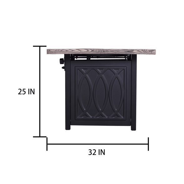 35'' Outdoor 50,000BTU Auto-Ignition Propane Gas Fire Table with Waterproof Cover Glass fire beads