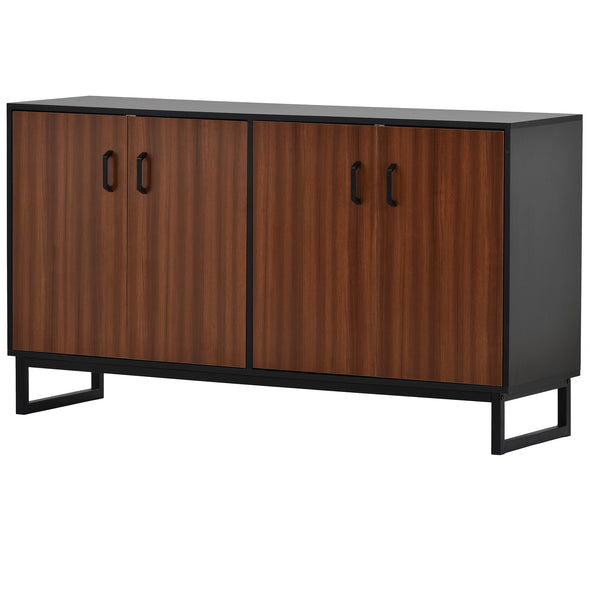 TREXM Large Storage Space Sideboard with Adjustable Shelves, in Entryway, Living Room and Kitchen (Brown)
