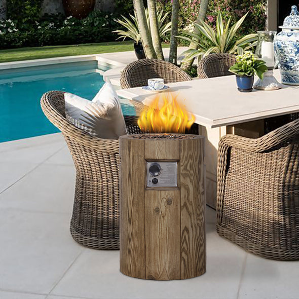 25'' Ore Powder 30,000BTU Adjustable Flame Propane Gas Fire Pite Table with Waterproof Cover