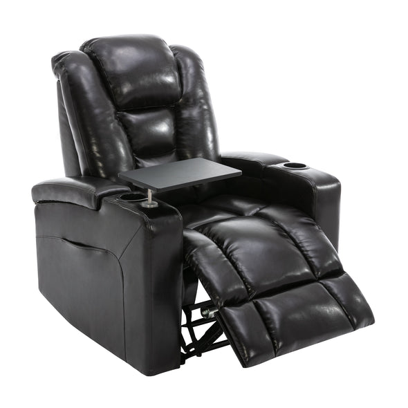 Orisfur. Power Motion Recliner with USB Charging Port and 360  Swivel Tray Table, Home Theater Chair with Cup Holders design and Hidden Arm Storage