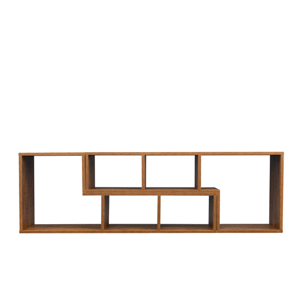 Double L-Shaped TV Stand,Display Shelf ,Bookcase for Home Furniture,Walnut