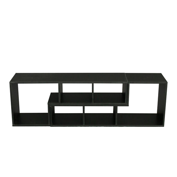 Double L-Shaped TV Stand,Display Shelf ,Bookcase for Home Furniture,Black