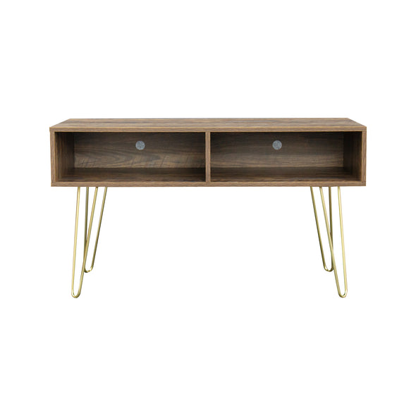 Modern Design TV stand stable Metal Legs  with 2 open shelves to put TV, DVD, router, books, and small ornaments,Espresso