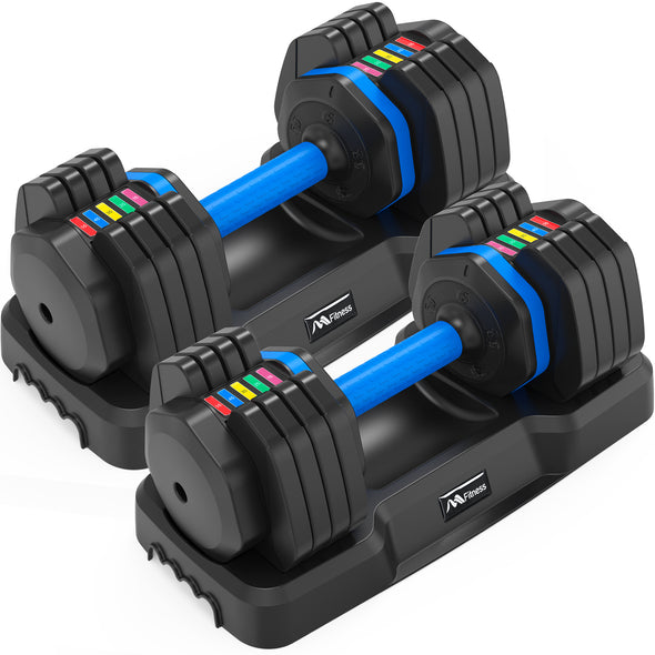 Adjustable Dumbell - 55lb Single Dumbbell with Anti-Slip Handle, Fast Adjust Weight by Turning Handle with Tray, Exercise Fitness Dumbbell Suitable for Full Body Workout