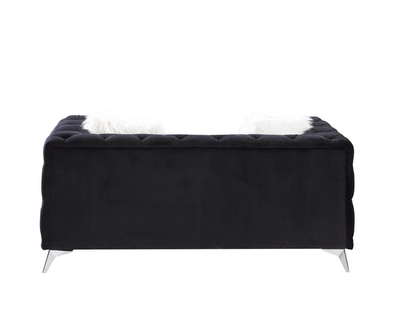 ACME Phifina Loveseat w/2 Pillows, Black Velvet 55921