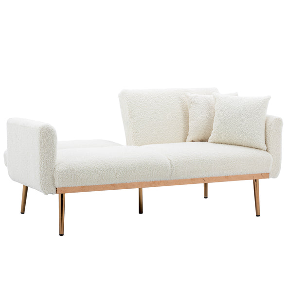 COOLMORE  Velvet  Sofa , Accent sofa .loveseat sofa with rose gold metal feet