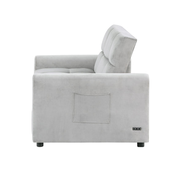 Orisfur. 50  Convertible Sleeper Bed, Adjustable Oversized Armchair  with Dual USB Ports for Small Space