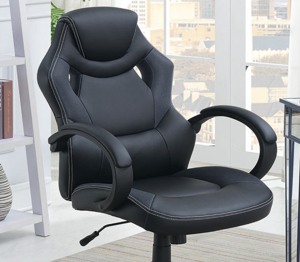 Office Chair Upholstered 1pc Cushioned Comfort Chair Relax Gaming Office Work Black Color