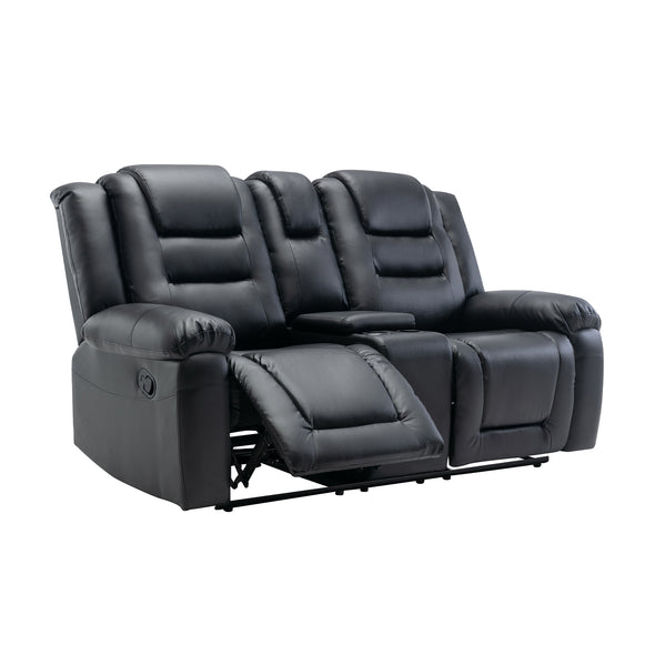 Orisfur. Home Theater Seating Manual Recliner, PU Leather Reclining Loveseat for Living Room (Recliner Loveseat）