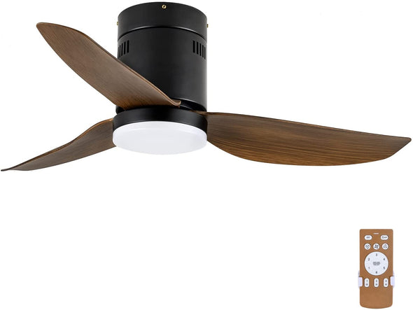 Simple Deluxe 40-inch Ceiling Fan with LED Light and Remote Control, 6-Speed Modes, 2 Rotating Modes , Timer