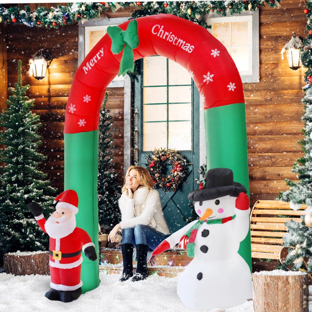 Giant Arch Santa Claus Snowman Inflatable Garden Yard Archway Christmas Ornaments