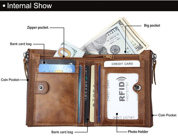 Mens wallet Short Wallet Anti-theft And brush - Bestgoodshop