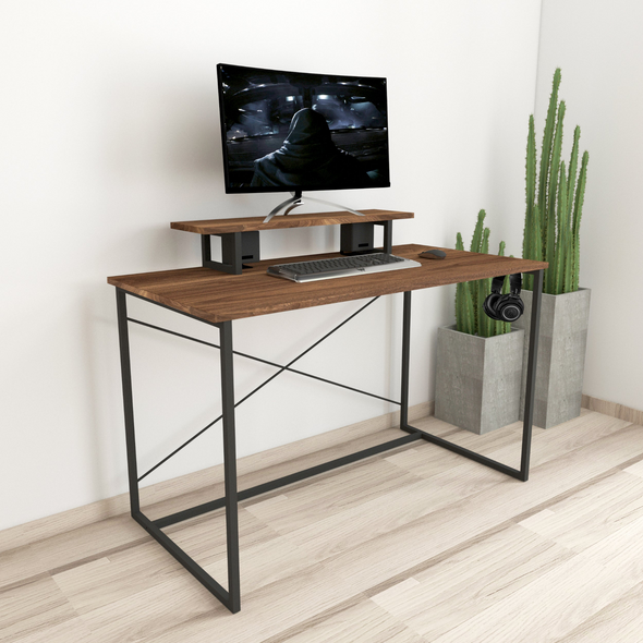 Venice Computer Desk with Monitor Stand and Headphone Hook