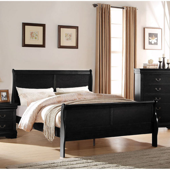 Louis Philippe Full Bed in Black 23737F