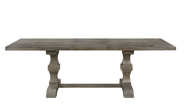 Landon Dining Table (Includes 1 x 18"Leaf), Salvage Gray Finish