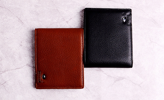 Men's wallet leather short wallet first layer cowhide smart Bluetooth anti-lost anti-theft - Bestgoodshop