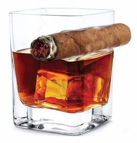 Creative whisky cigar glass