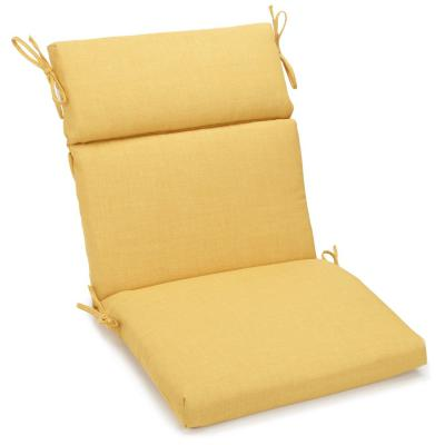 18-inch by 38-inch Spun Polyester Outdoor Squared Seat/Back Chair Cushion Lemon