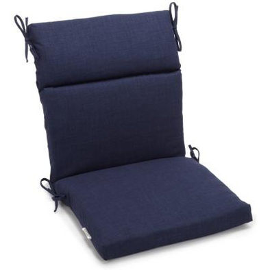 18-inch by 38-inch Spun Polyester Outdoor Squared Seat/Back Chair Cushion Azul
