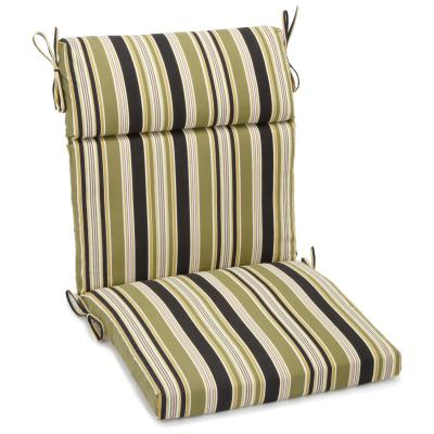 19-inch by 40-inch Spun Polyester Outdoor Squared Seat/Back Chair Cushion Eastbay Onyx