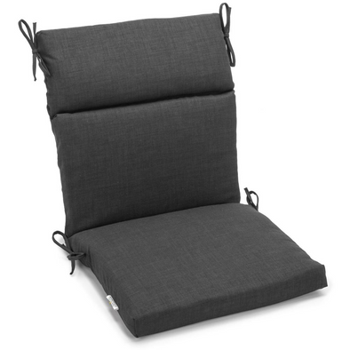 19-inch by 40-inch Spun Polyester Outdoor Squared Seat/Back Chair Cushion Cool Grey