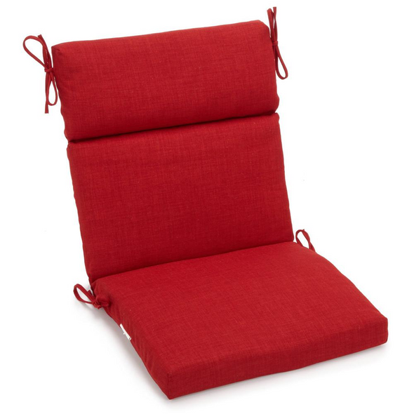 19-inch by 40-inch Spun Polyester Outdoor Squared Seat/Back Chair Cushion Paprika