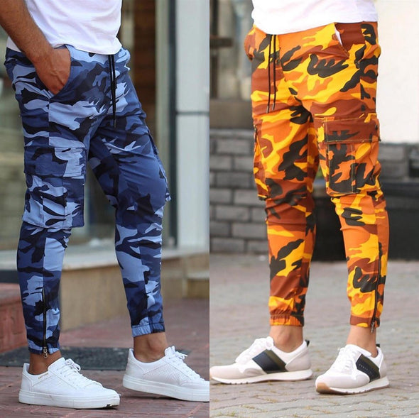Casual Colorful Camouflage Pants Men Elastic Comfortable Trousers