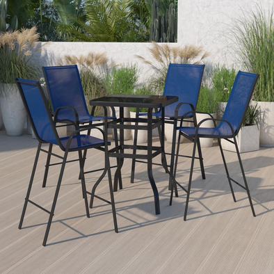 Outdoor Dining Set Bistro Set Breathable Textilene Upholstery