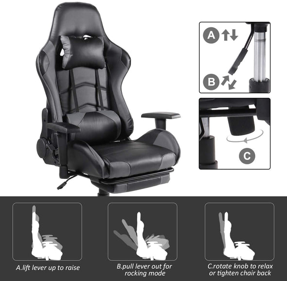 Gaming Chair Racing Office Chair High Back PU Leather - Bestgoodshop