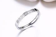 Lady's Ring 3MM Stainless Steel Zircon Ring - Bestgoodshop