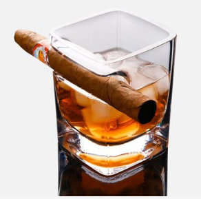 Creative whisky cigar glass