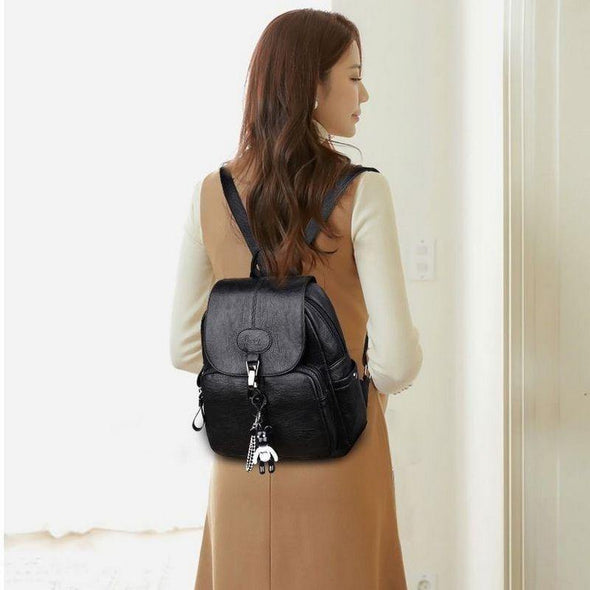 Backpack Soft Leather Anti-theft Travel Backpack - Bestgoodshop