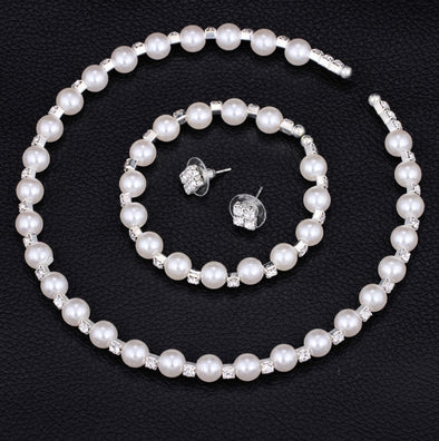 8MM handmade pearls, Rhinestone necklaces, bracelets, earrings - Bestgoodshop