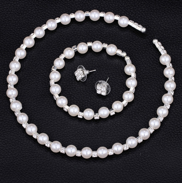 8MM handmade pearls, Rhinestone necklaces, bracelets, earrings - Bestgoodshop