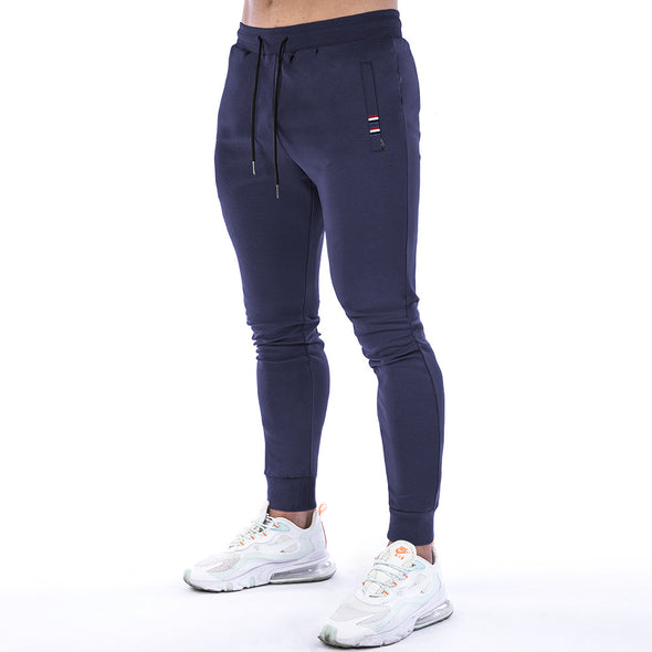 Solid Color Zip Pocket Sports Trousers