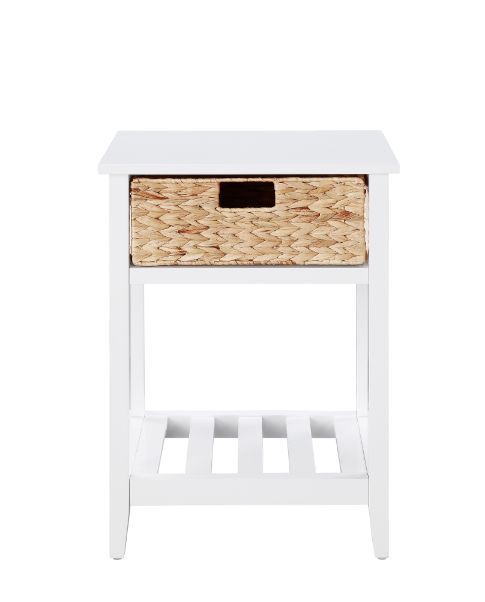 ACME Chinu Accent Table, White & Natural Finish 97856