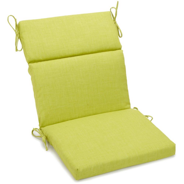 18-inch by 38-inch Spun Polyester Outdoor Squared Seat/Back Chair Cushion Lime