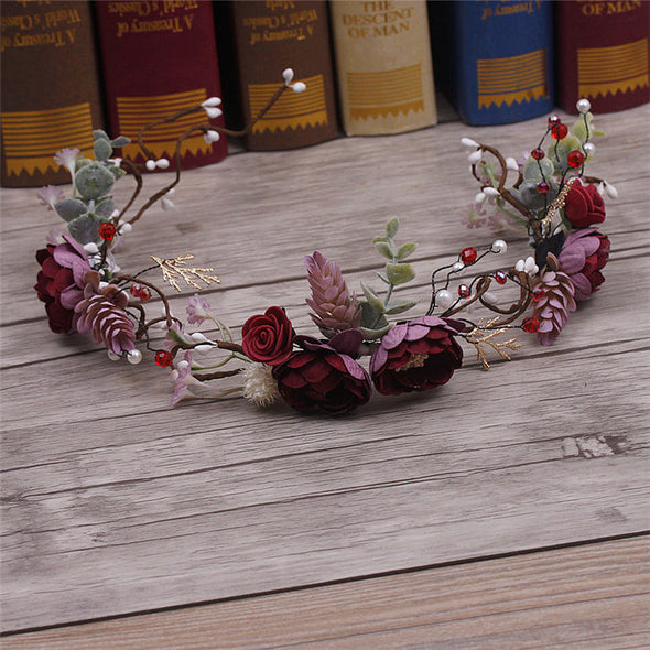Handmade For bride flower headdress wreath wedding - Bestgoodshop