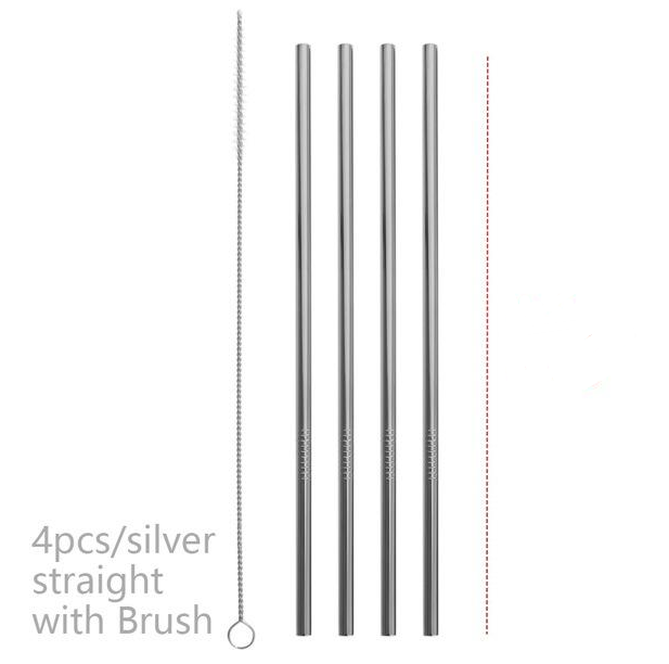 Colourful Reusable Stainless Steel Straws 4PCS/Pack - Bestgoodshop