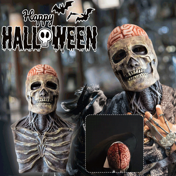 Halloween Skull Mask Headgear 3D Horror Reality Full Head Skull