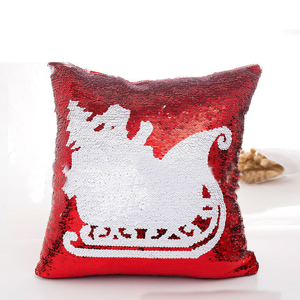 Red Christmas double-sided sequin pillowcase