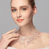 The bride wedding jewelry set and handmade pearl diamond earrings necklace - Bestgoodshop