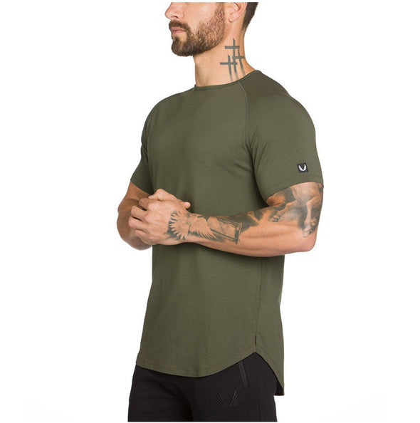 Fitness Solid Color Short-sleeved Round Neck T-shirt