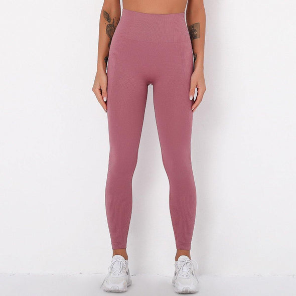 Solid Color Striped Hip Wicking Yoga Pants - Bestgoodshop