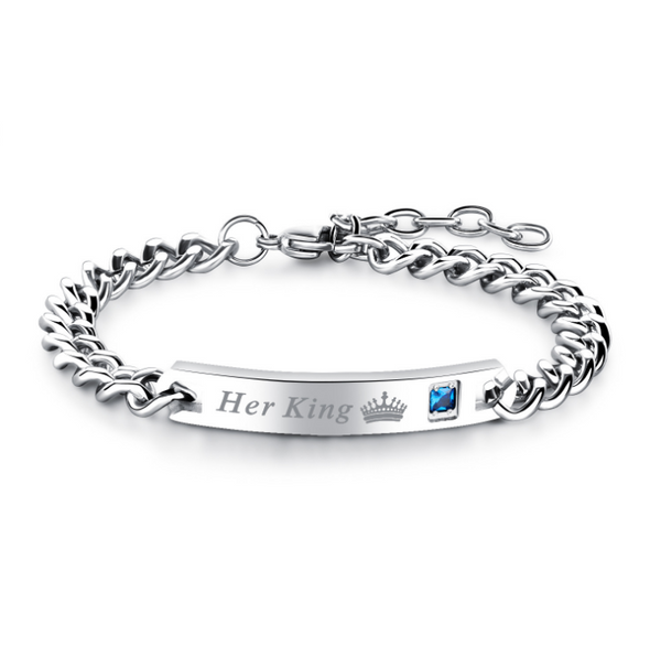 Couple bracelet, student's simple bracelet, his queen her king - Bestgoodshop