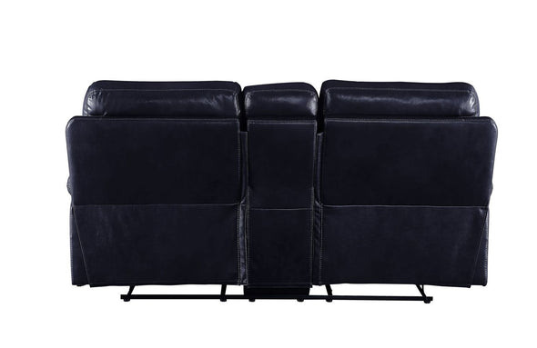 Aashi Loveseat w/Console (Motion), Navy Leather-Gel Match 55371