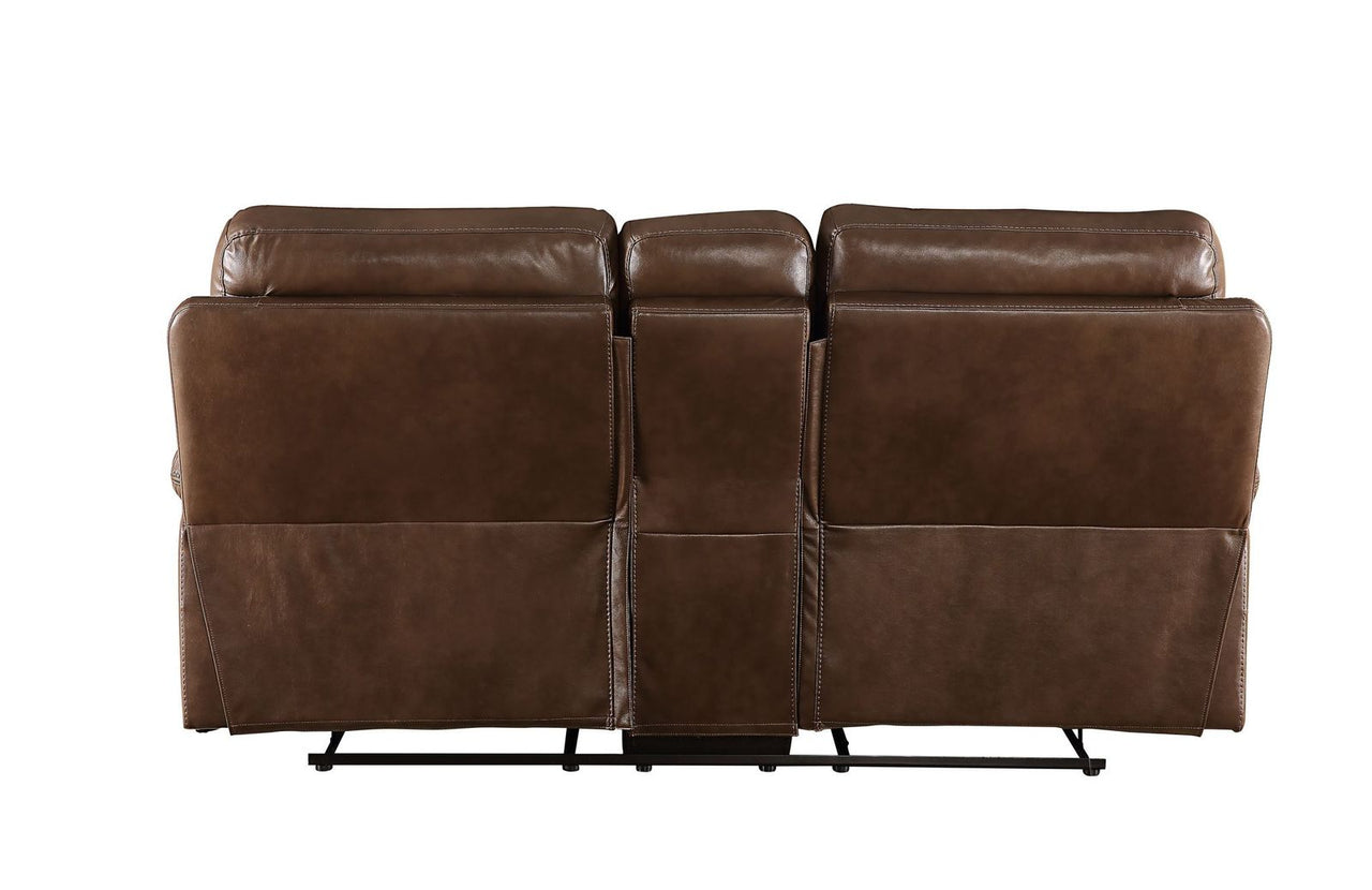 Aashi Loveseat w/Console (Motion), Brown Leather-Gel Match 55421