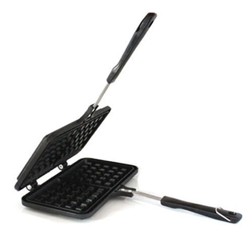 Non-stick Checkered Waffle Mould Bakeware Tray With Handle for Stovetop