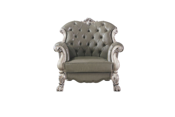 Dresden Chair w/1 Pillow, Vintage Bone White & PU 58177