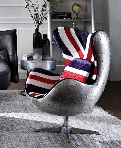 Brancaster Accent Chair, Pattern Fabric & Aluminum 59835
